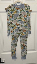 Little Sleepies Pajama Set Top Pants 4T Jungle Safari Blue Animals Elephant