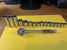 Vintage Challenger Proto 1260 Ratchet 3/8” Dr. 7.5”L+12 Task Force Sockets L-99