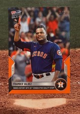 2022 Topps Now Framber Valdez 25th Consecutive Quality Start #922 Orange /5