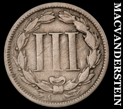 1865 Three Cent Nickel - Scarce Better Date No Reserve #E1025 - Picture 2 of 2