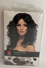 Smiffys Black Long Curly Ladies Glamour Wig