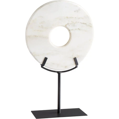 Cyan Design 02309 White Disk On Stand 17 X 11 inch Sculpture, Large - Picture 1 of 4
