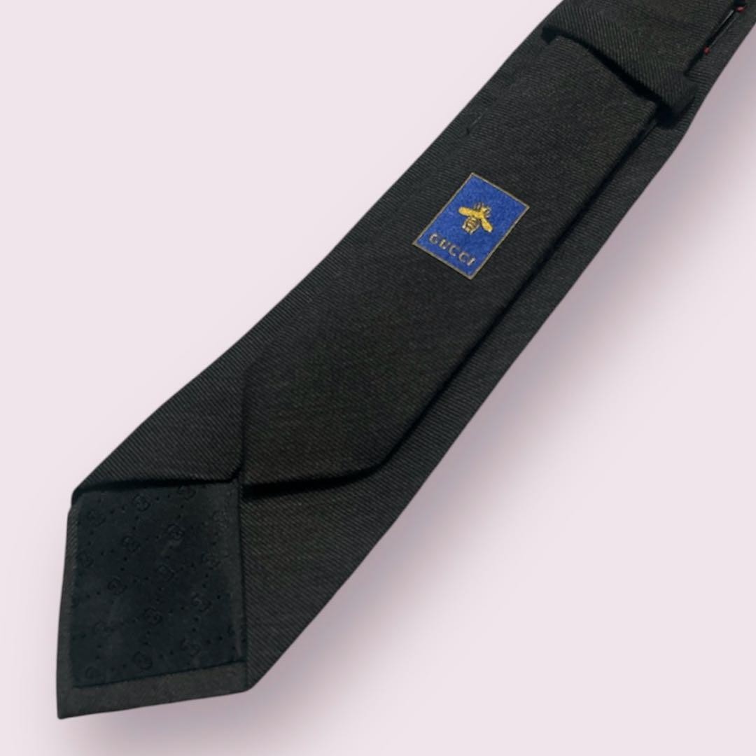 Gucci Necktie Tie 100% Silk Dark Brown G Logo Bee 2.8 inches From Japan thumbnail 19