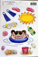 At The Beach Whimsical Clear Girl Stickers Sheet 6x9 Its The Little Things 2002