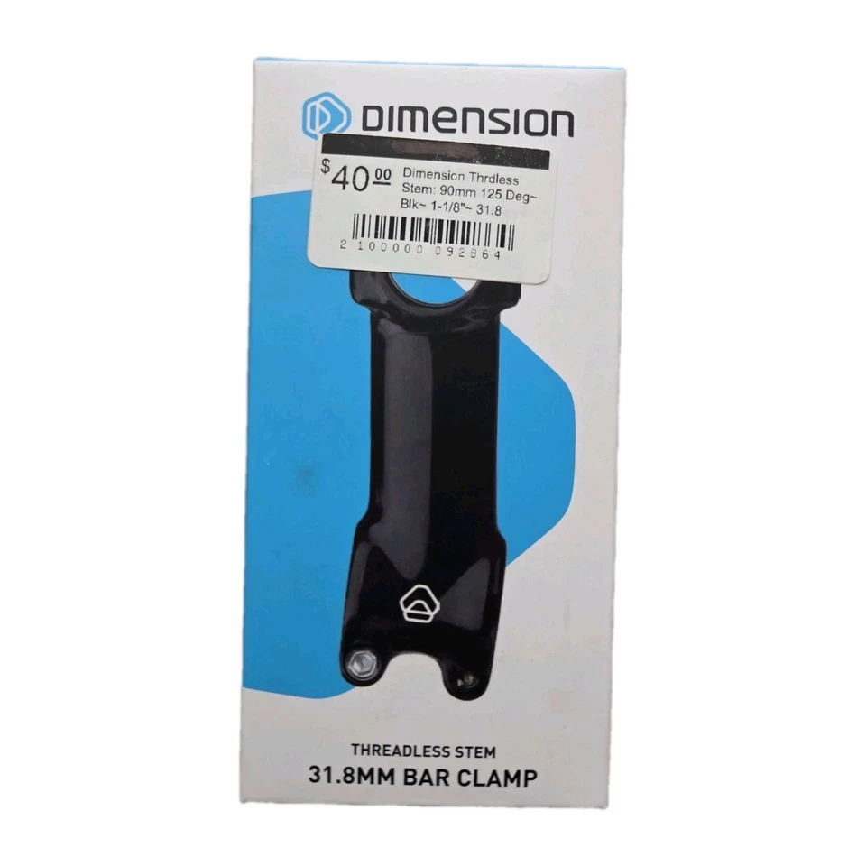 Dimension 31.8 Stem 90mm Clamp 31.8mm +35 Degree Steerer 1 1/8 in Black Aluminum - Image 3 of 4