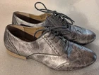 BOC Born Shoes Womens 6.5 M / 37 Silver Pewter Wingtip Oxford  Lace Up CBHK11