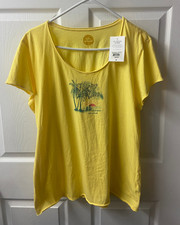 Life is Good Smooth Tee Yellow Happy Hour Womens XL NWT Short Sleeve