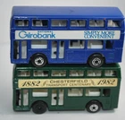 LESNEY MATCHBOX SUPERFAT - 2 x TITAN BUSES - CHESTERFIELD & GIROBANK #17