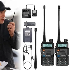 2PACK Baofeng Mini Walkie Talkie VHF UHF Portable Handheld Ham Two Way Radio