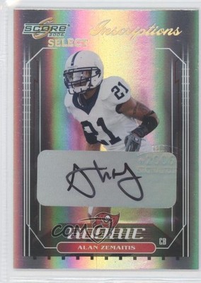 2006 Score Select Inscriptions 51/100 Alan Zemaitis #351 Rookie Auto RC 0f3