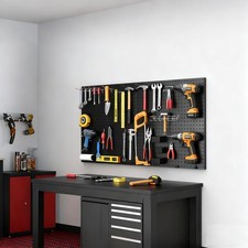 2-4pcs 12"x24" Metal Pegboard Panels - Flexible Layout  Easy to install,Black
