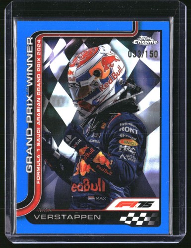 2025 Topps Chrome Formula 1 F1 Max Verstappen Blue Refractor 033/150 #94