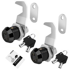 Black Toolbox Lock with Keys, Cabinet Locks Keyed Alike, Hook Cam, Tubular Ca...