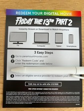 FRIDAY THE 13th PART 2 (1981) - DIGITAL CODE - 4K - US - PARAMOUNT & iTunes