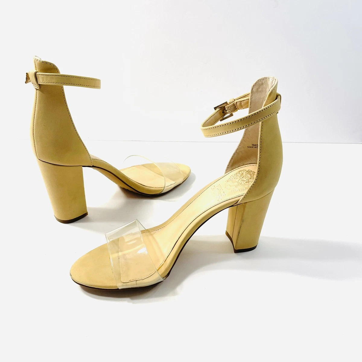 No.11 Yellow Gold Leather Block Heels - Ops & Ops