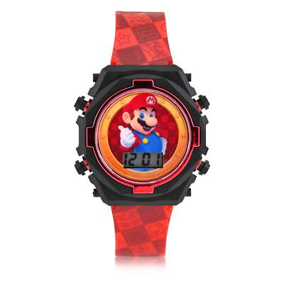 SUPER MARIO BROS. Nintendo Digital LCD Watch w/ Flashing Light-Up Face NWT NIB