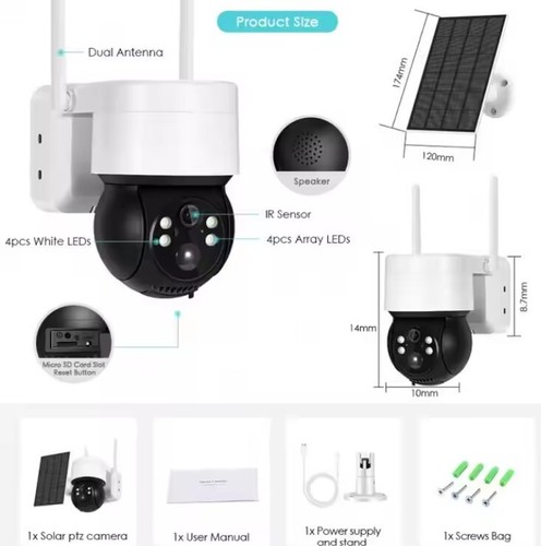 TELECAMERA WIFI Esterna con PANNELLO SOLARE Compatibile ANDROID/IOS ALEXA - Foto 6 di 19