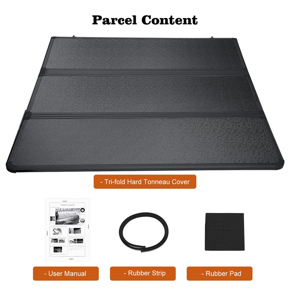 5.7ft Bed Hard 3Fold Tonneau Cover for 20092024 Dodge Ram 1500