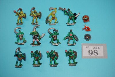Warhammer Fantasy Orks & Goblins Ork2 Wilde Orks x 12 - Metall