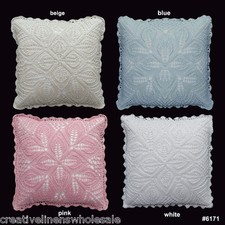 Handmade Cotton Crochet Pillow Cushion Cover 16x16" Square,Beige,Blue,Pink,White