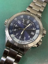 Orologio Uomo HAMILTON Khaki Navy Sub H745410 World Time Date Quarzo Usato