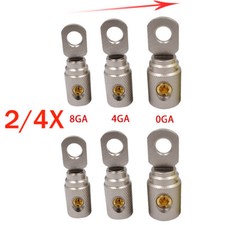 2PCS Car Wire Coupler Terminal Butt Connector 0 4 8 GA Joiner Screw Ring Gold