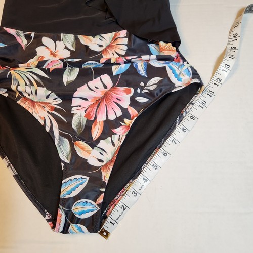 Women's Tummy Control Swimsuits Slimming Cute One Piece Ruffle V-Neck Medium - 第 11/12 張圖片