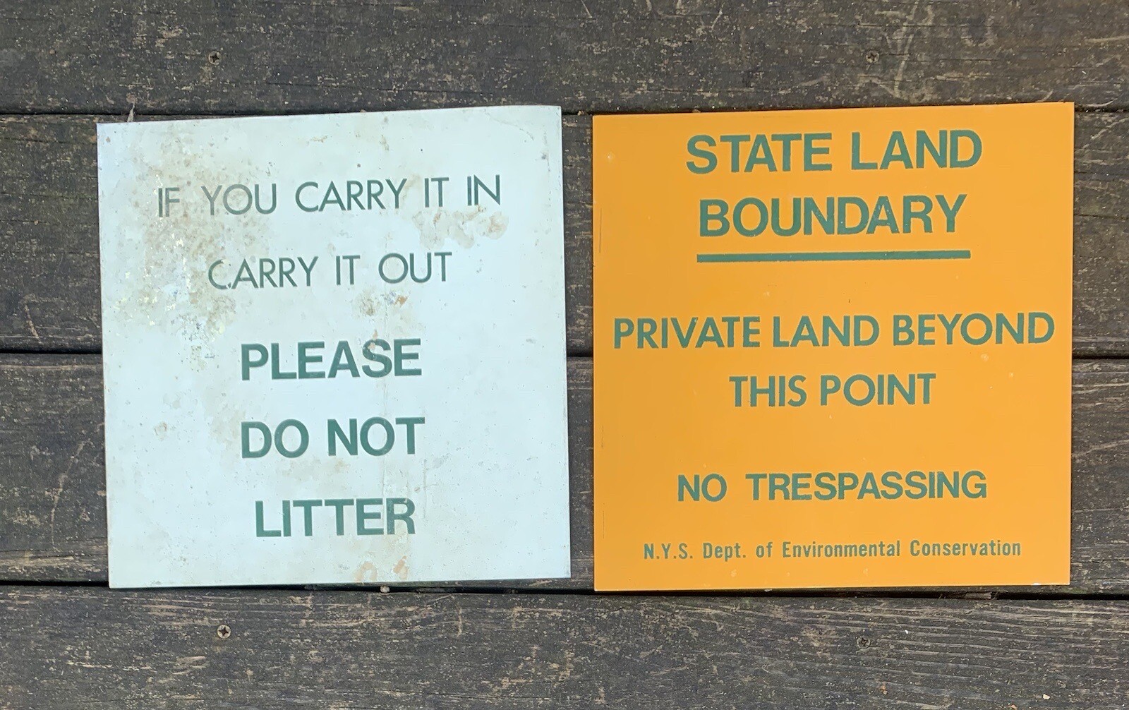 New York State Land Boundary Sign Department Of Environmental Conservation NYS+ eBay