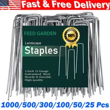 25-1000 Galvanized Landscape Staples 11 Gauge Garden Stakes Fabric SOD Yard Pins