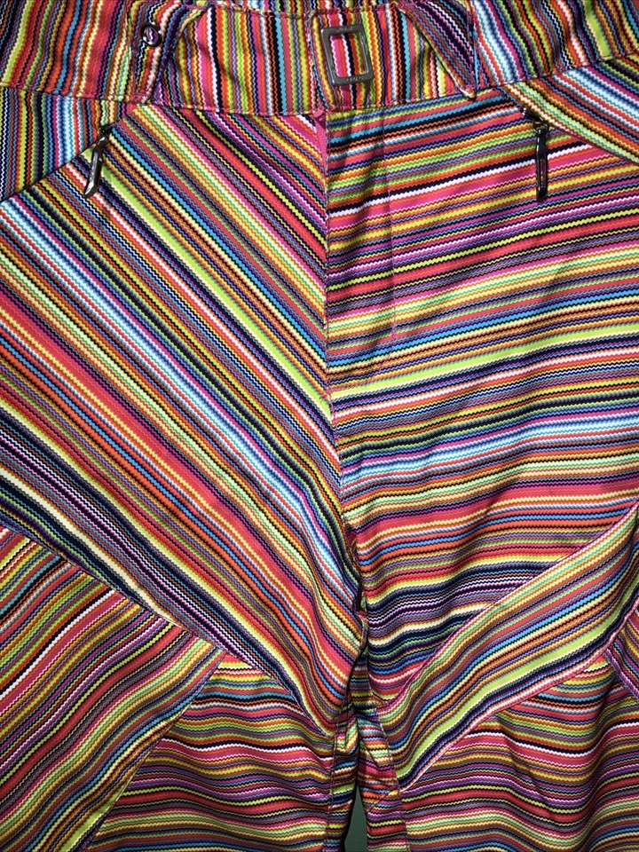 彩虹滑雪裤复古多色儿童尺寸 14 内缝 28 英寸腰 28 英寸 — 第 2/4 张图片