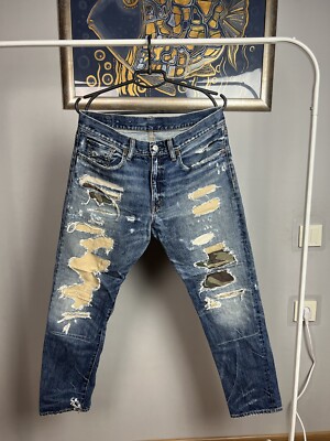 RAR! Ralph Lauren Denim&Supply Patchwork Blue Jeans Hose Größe 28