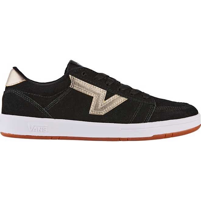 Vans Soland Suede Sneakers Black Gold Metallic Logo Women’s Size 6 NEW NWB