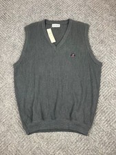 Vintage Izod V-Neck Classic Sweater Adult XL Gray Sleeveless Vest Mens NWT