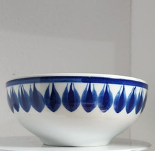 Viana Do Castelo Portugal PORCELAIN Blue Floral bowl Hand Painted BY MESQUITA 7"