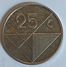 1986 Aruba 25 Cents Coin