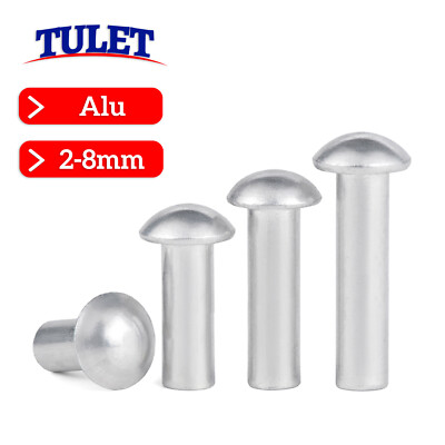 Halbrundnieten DIN 660 Aluminium Alu Niete Nieten 2mm 2,5mm 3mm 4mm 5mm 6mm 8mm