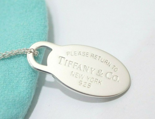 Tiffany Mini Oval Tag Necklace 18 