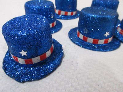 6pc Patriotic 4th of July Table Scatter Mini Uncle Sam Hats Bowl filler Tabletop
