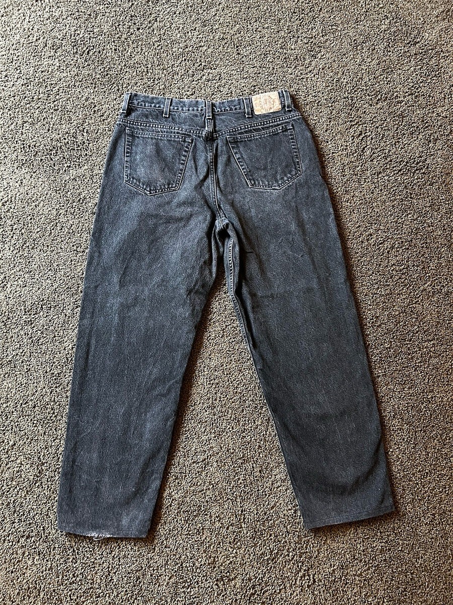 【BAON】Ritcon Vintage Black Blue Washed Denim Pants Vtg 80s Britannia Mens Loose-Fit Wide Leg Black Denim Jeans