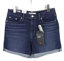 LEVI'S Klassische Premium Big E Shorts Damen W28 Denim Stretch Fade Effekt