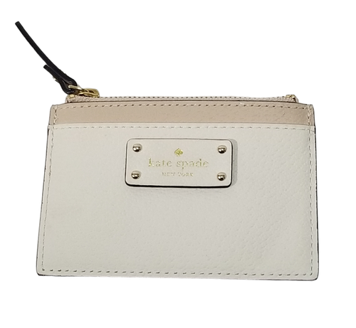 Kate Spade Mini Portafoglio Porta Carte Portamonete Top Street Grove Street Adi Beige Crema