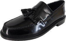 Mens Ikon Original SELECTA Black Vintage Mod Retro All Leather Loafers