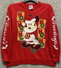 Vintage Disney Mickey Mouse Santa Clause Christmas Season Greetings Sweatshirt
