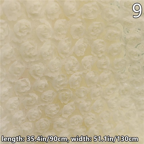 Tela de malla con flores de rosa 3D para boda vestido formal costura hágalo usted mismo manualidades - Imagen 37 de 38