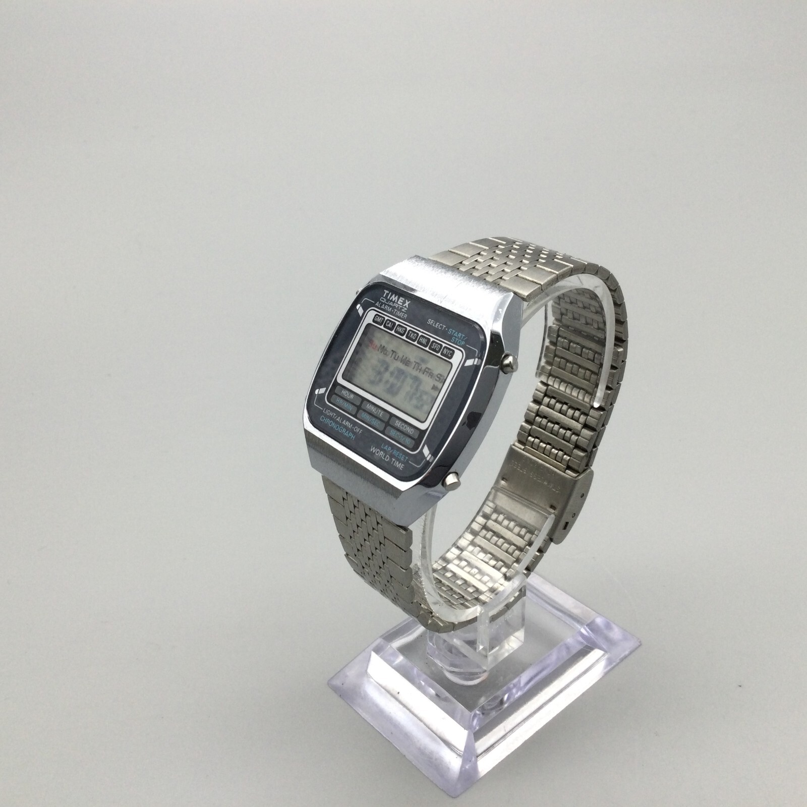 Vintage Timex KCell Digital Watch Men Silver Tone Alarm Timer Date New Battery eBay