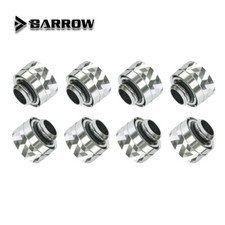 Barrow Dazzle G1/4" to 14mm Hard Tubing Compression Fitting, Silver, 8-Pack