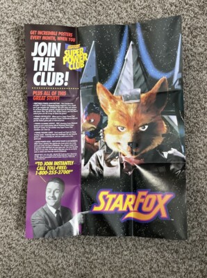スターフォックス ポスター Super Nintendo Starfox Poster 1993 Vintage Collectable Full Color