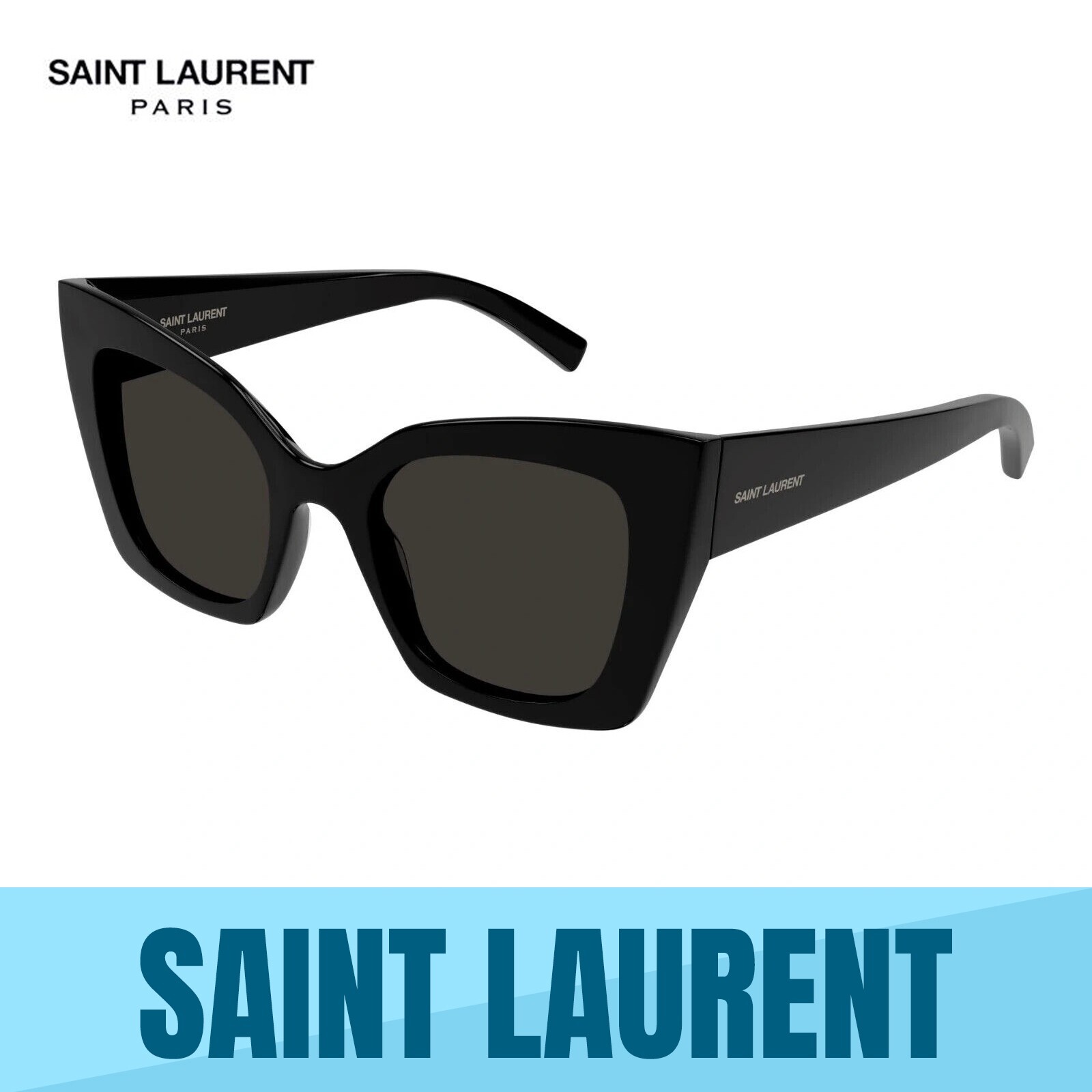 SAINT LAURENT SL 552 001 MONTATURA NERA OCCHIALI DA SOLE CON LENTI NERE 51 MM AUTENTICI