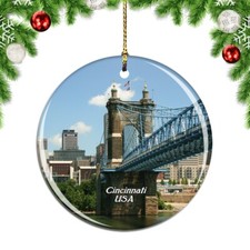 USA America Rochester Bridge, Cincinnati Christmas ornament city travel souvenir