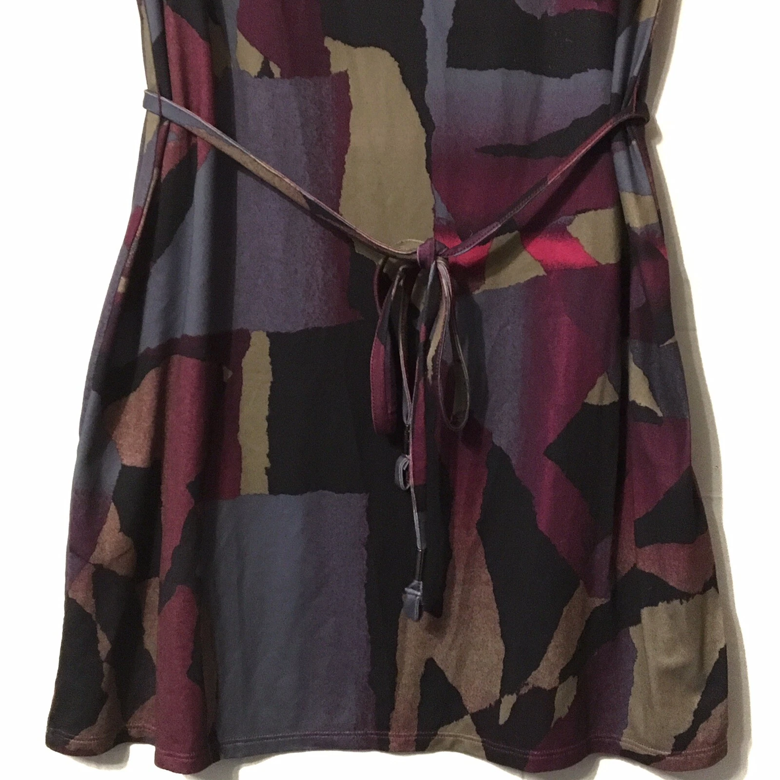 lole dress with belt purple black 